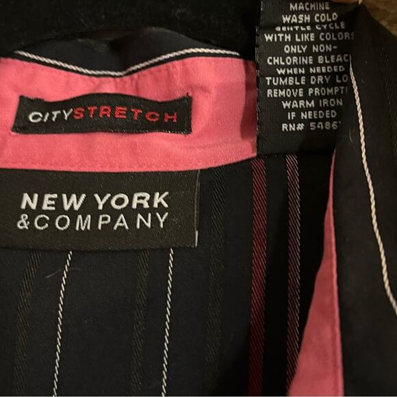 New York & Company Stretch Black And Pink Button Down Size Large - Picture 8 of 10